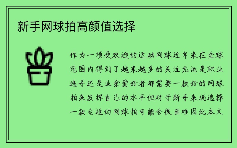 新手网球拍高颜值选择